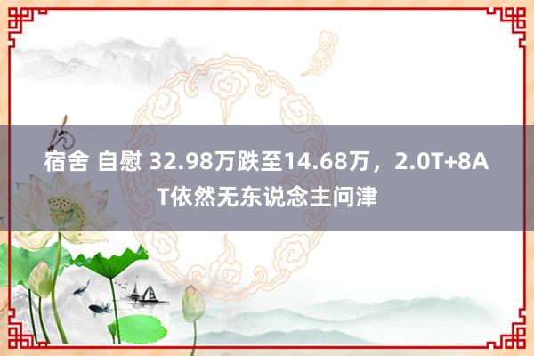 宿舍 自慰 32.98万跌至14.68万，2.0T+8AT依然无东说念主问津