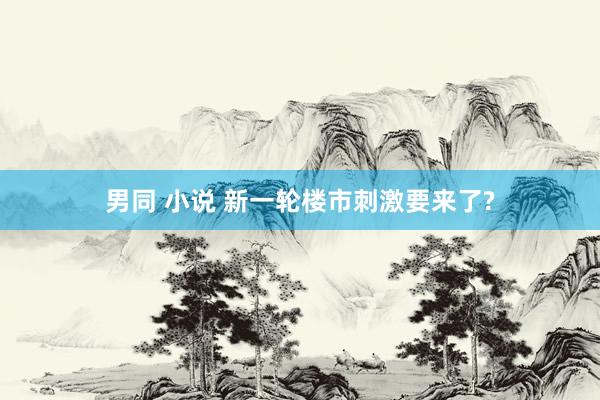 男同 小说 新一轮楼市刺激要来了?
