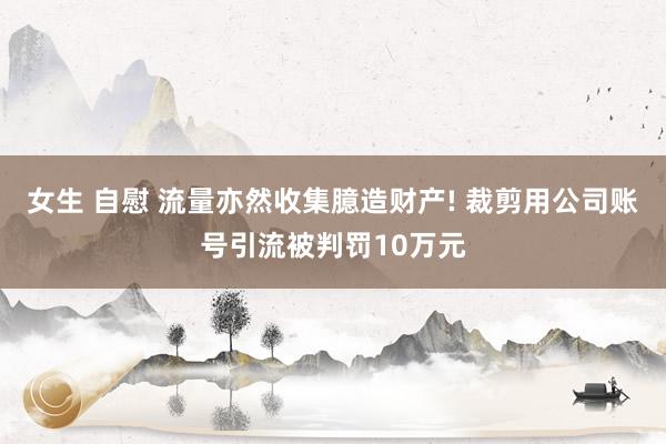女生 自慰 流量亦然收集臆造财产! 裁剪用公司账号引流被判罚10万元