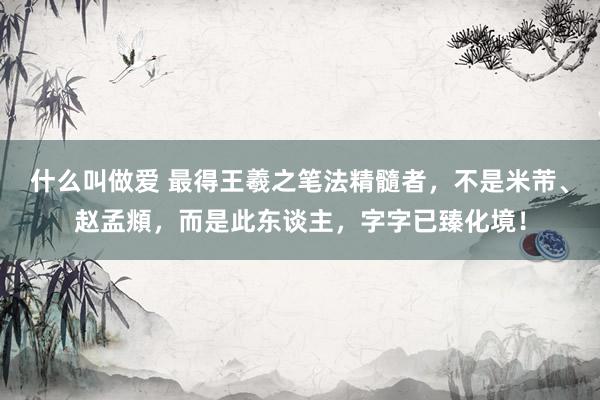什么叫做爱 最得王羲之笔法精髓者，不是米芾、赵孟頫，而是此东谈主，字字已臻化境！